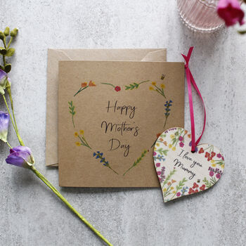 Happy Mother's Day Personalised Card And Wooden Heart, 3 of 6