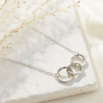 Personalised Curved Interlinking Hoops Necklace, 5 of 8