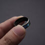 Engraved Genuine 8mm Abalone Shell Band Ring, thumbnail 5 of 11