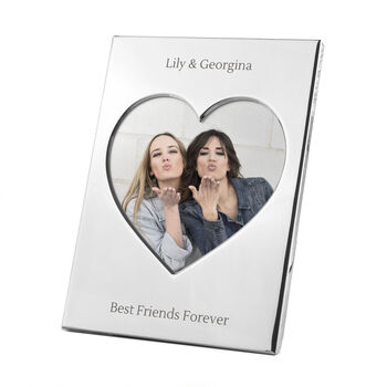 Personalised Silver Plated Heart Photo Frame, 8 of 9