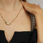 Personalised Name Necklace In Bubble Font With Birthstone, thumbnail 4 of 12