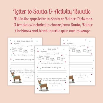 Printable Letter To Santa And Festive Activities, 2 of 8