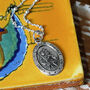 Sterling Silver Oval St Christopher Necklace, thumbnail 3 of 4