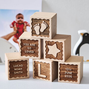 New Baby Gift Keepsake Building Block, 3 of 10