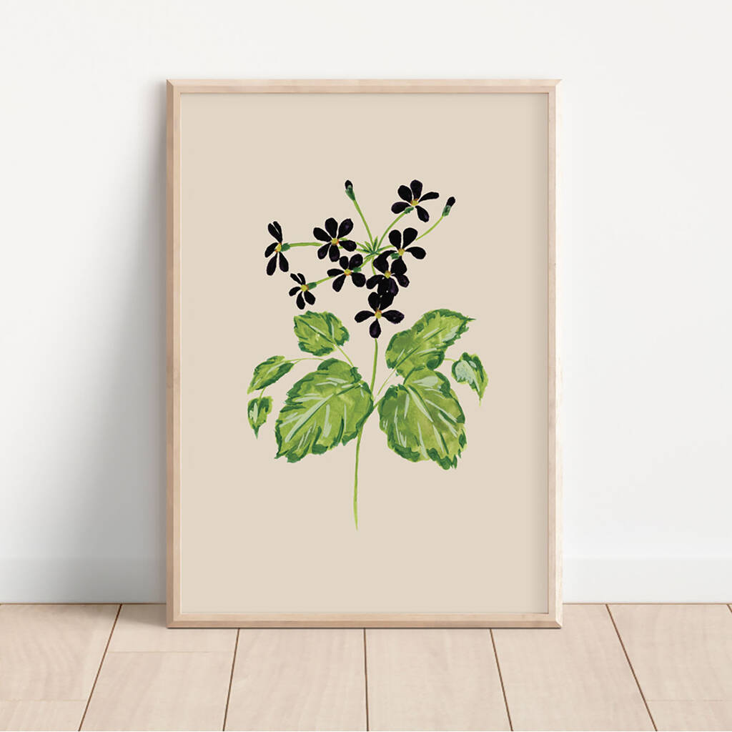 Black Wildflower Art Print By Ellie Mae Designs