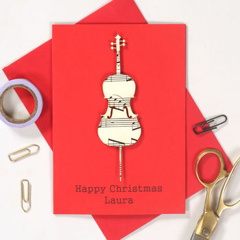 Personalised Music Lover Instrument Christmas Card, 2 of 8