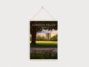 London Fields Hackney Travel Poster Art Print, 6 of 8