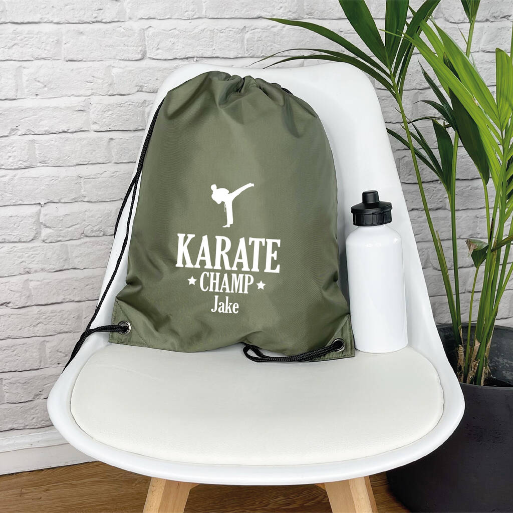 Personalised Kids Drawstring Karate Bag, 1 of 4