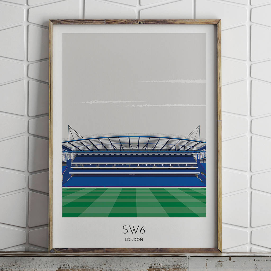 personalised contemporary football stadium print by turf football art