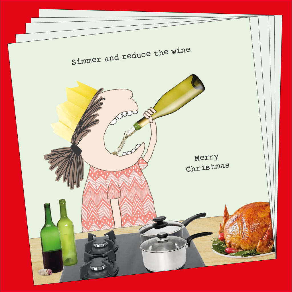 Xmas Reduce Wine Christmas Card Pack