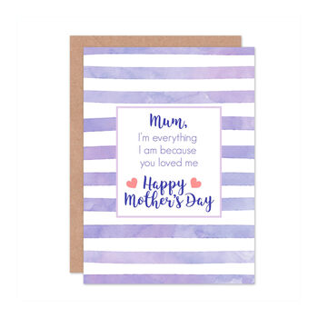 Everything I Am Because You Loved Me Mothers Day Card, 2 of 4