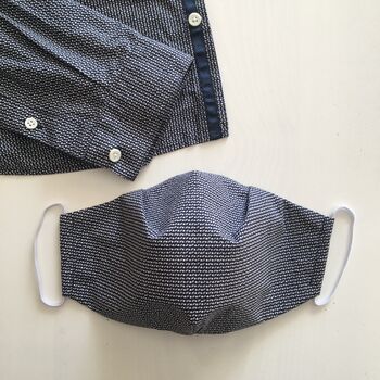 Men's Silk Lined Upcycled Cotton Face Mask, 4 of 12