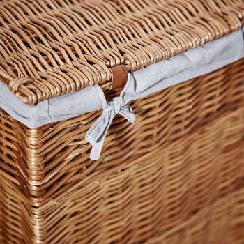 Wicker Laundry Hamper With Grey Lining, 6 of 6