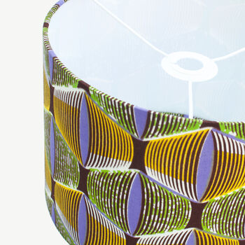 Lilac And Green Eyes African Print Lampshade, 6 of 7