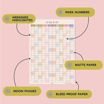 2026 2027 Portrait Academic Year Wall Planner | Your Year In Pastels, 4 of 6