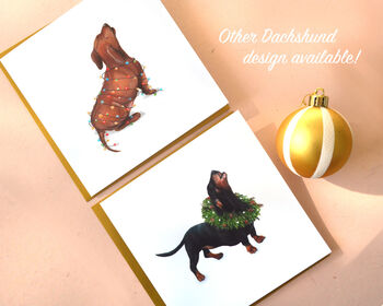 Dachshund Tan 'Happy Howlidays' Christmas Card, 3 of 4