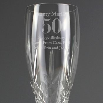 Engraved Cut Crystal Age Champagne Flute In Gift Box, 4 of 4