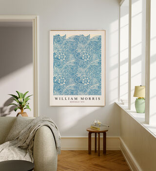 William Morris Light Blue Marigold Art Print, 2 of 3
