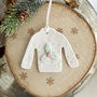Porcelain Holly Christmas Jumper Decoration, thumbnail 1 of 3