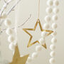 Fair Trade Brass Star Hanging Christmas Decor 3pc Set, thumbnail 6 of 8
