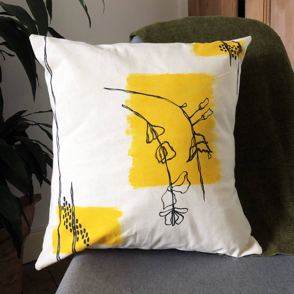 Flower Design Hand Painted Cushion By Form.