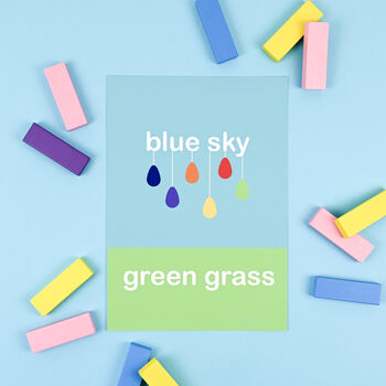 Blue Sky Green Grass Rainbow Art Print, 2 of 4