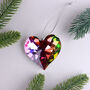 G D Ecor Large Faceted Crystal Glass Heart Hanging Decoration, thumbnail 3 of 4