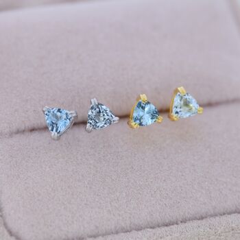 Genuine Sky Blue Topaz Stud Earrings In Sterling Silver, 3 of 12
