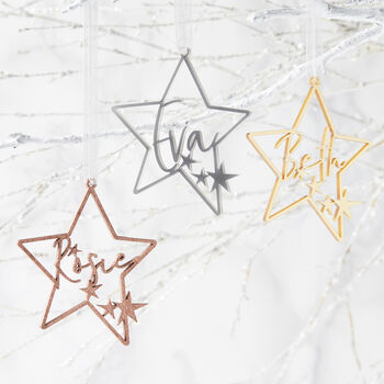 Little Star Personalised Christmas Decoration, 7 of 7
