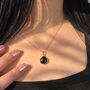 18ct Gold Plated Black Onyx Pendant Necklace, thumbnail 2 of 4