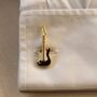 Electric Guitar Gold Cufflinks Gift For Musicians 316 L Stainless Steel Rock Accessory, thumbnail 4 of 5