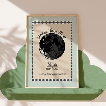 Personalised Moon Phase Date Print New Baby Gift, 4 of 11