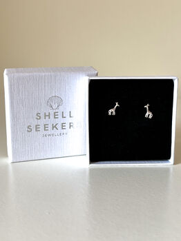 Sterling Silver Giraffe Stud Earrings, 5 of 7