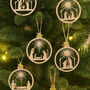 Wooden Nativity Hanging Decorations Set Of Nine Christmas Tree, thumbnail 1 of 4