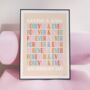 Personalised Colourful Wedding Print Gift, thumbnail 1 of 3