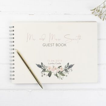 Personalised Floral Wedding Guest Book, 3 of 7