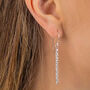 Hammered Silver Round Bar Drop Earrings, thumbnail 1 of 8