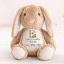 Personalised Birth Stat Animal Bunny Plush, thumbnail 1 of 3