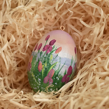 Hand Painted Easter Egg Decoration Meadow Three, 3 of 5