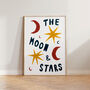 The Moon And Stars Hand Painted Nursery Print, thumbnail 6 of 7