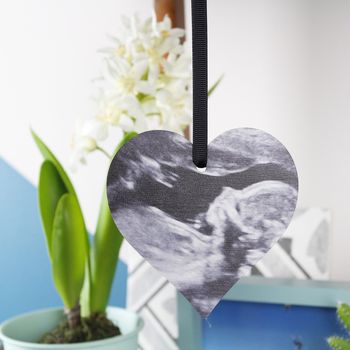 Baby Scan Photo Heart Decoration For Mums To Be, 4 of 9