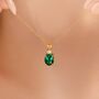 Emerald Pendant Necklace In Sterling Silver And Gold, thumbnail 1 of 12