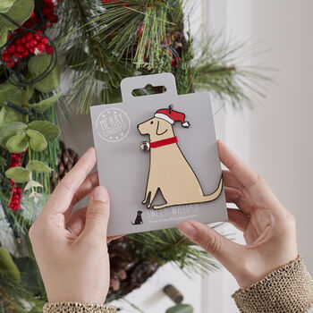 Christmas Labrador Dog Pin Badge, 7 of 12