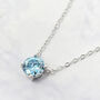 Aquamarine Moissanite Crystal Sterling Silver Necklace, thumbnail 1 of 5