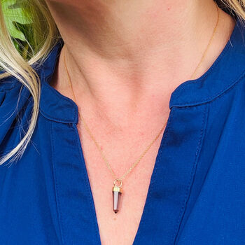 The En Pointe Smokey Quartz Necklace, Gold, 2 of 7