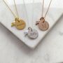 Silver Junior Crucifix Necklace, Personalised Mini Disc, thumbnail 1 of 5