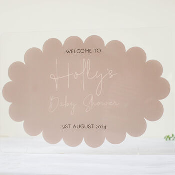 Personalised Wedding Or Baby Shower Sign, Scallop Cloud, 6 of 8