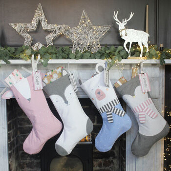 Personalised Pink Deer Christmas Stocking And Sack, 3 of 4