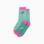 Embroidered Watermelon Combed Cotton Socks In Mint/Pink, thumbnail 4 of 4