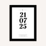 Personalised Wedding Date Print Elegant Keepsake Gift For The Bride And Groom, thumbnail 2 of 7